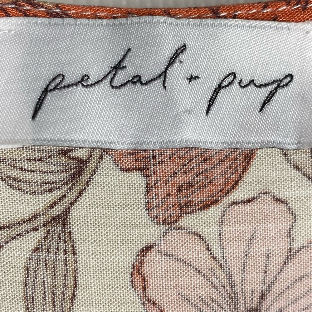 Petal & Pup Fraser Floral Button Tie Maxi Dress Cream Orange Pink Womens Size 8 - Picture 6 of 6